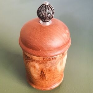 Hand Made Vintage Metal & Wood Pet Urn